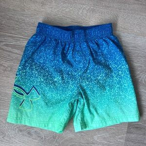 Under Armour Blue and Green Athletic Swim Shorts